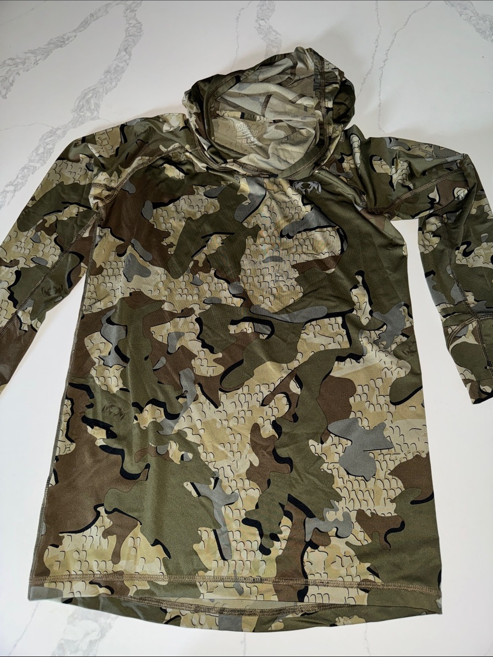 KUIU Kids Camo Hooded Performance Raincoat - Olive, Khaki, Black